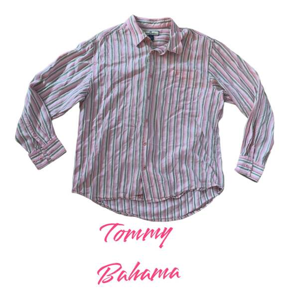 Tommy Bahama tencel lyocell stripe button down shirt men’s size xl - Picture 1 of 6